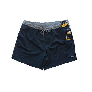 Speedo Mens Swim Shorts With Elastic Waist & Pockets XXL Black/Grey Lightweight